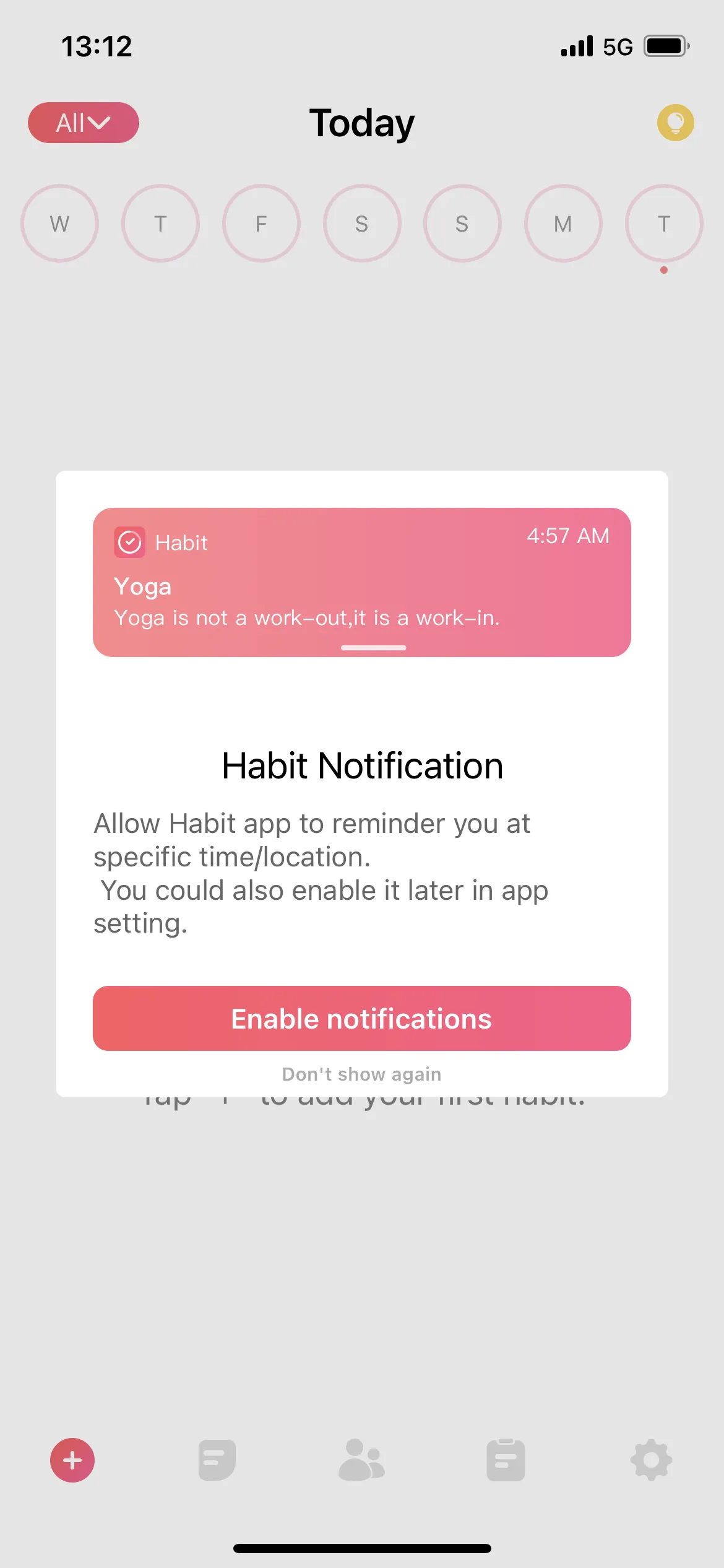 Habit Tracker オンボーディング screen