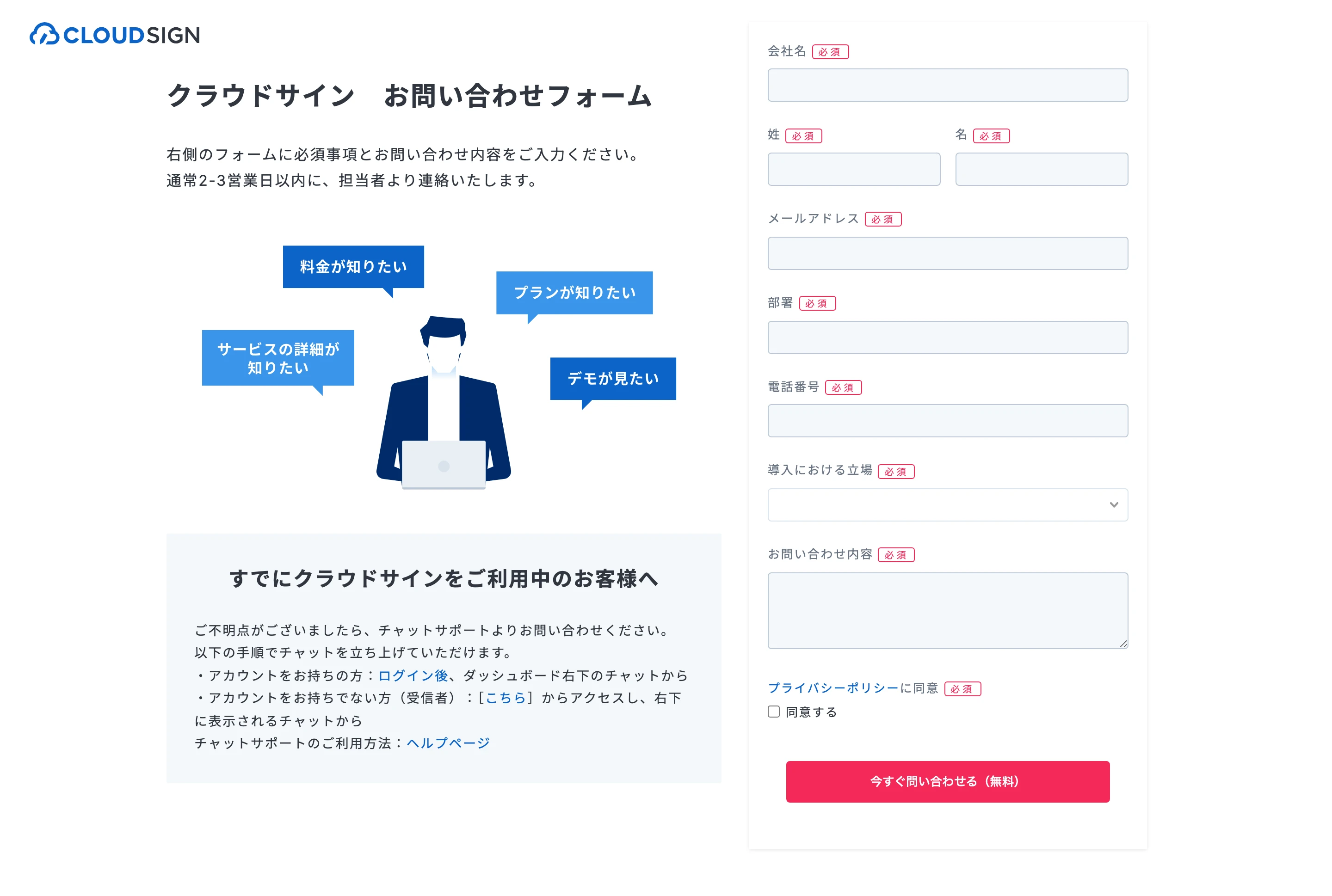 クラウドサイン screen