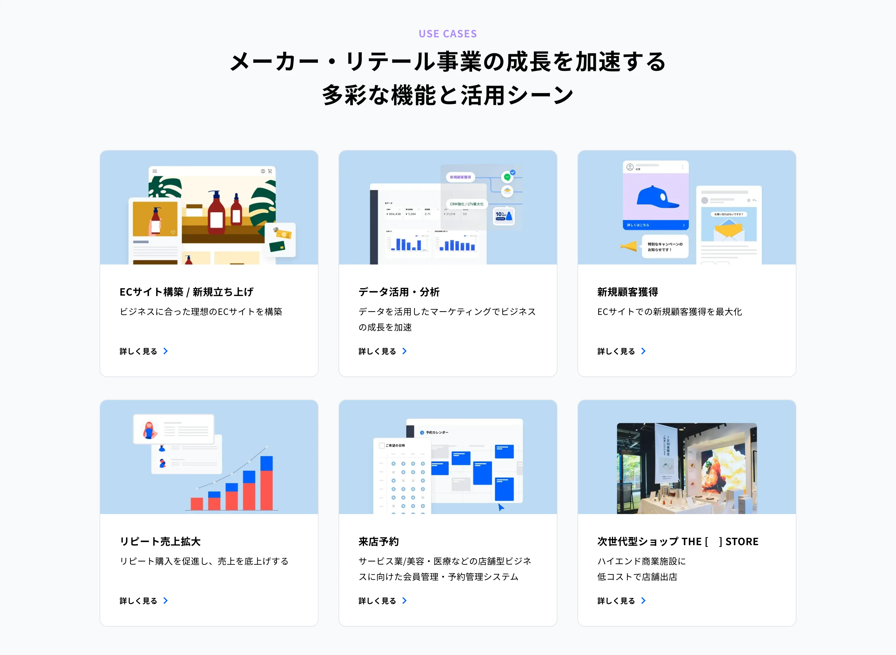 ecforceのユースケース・活用事例セクション