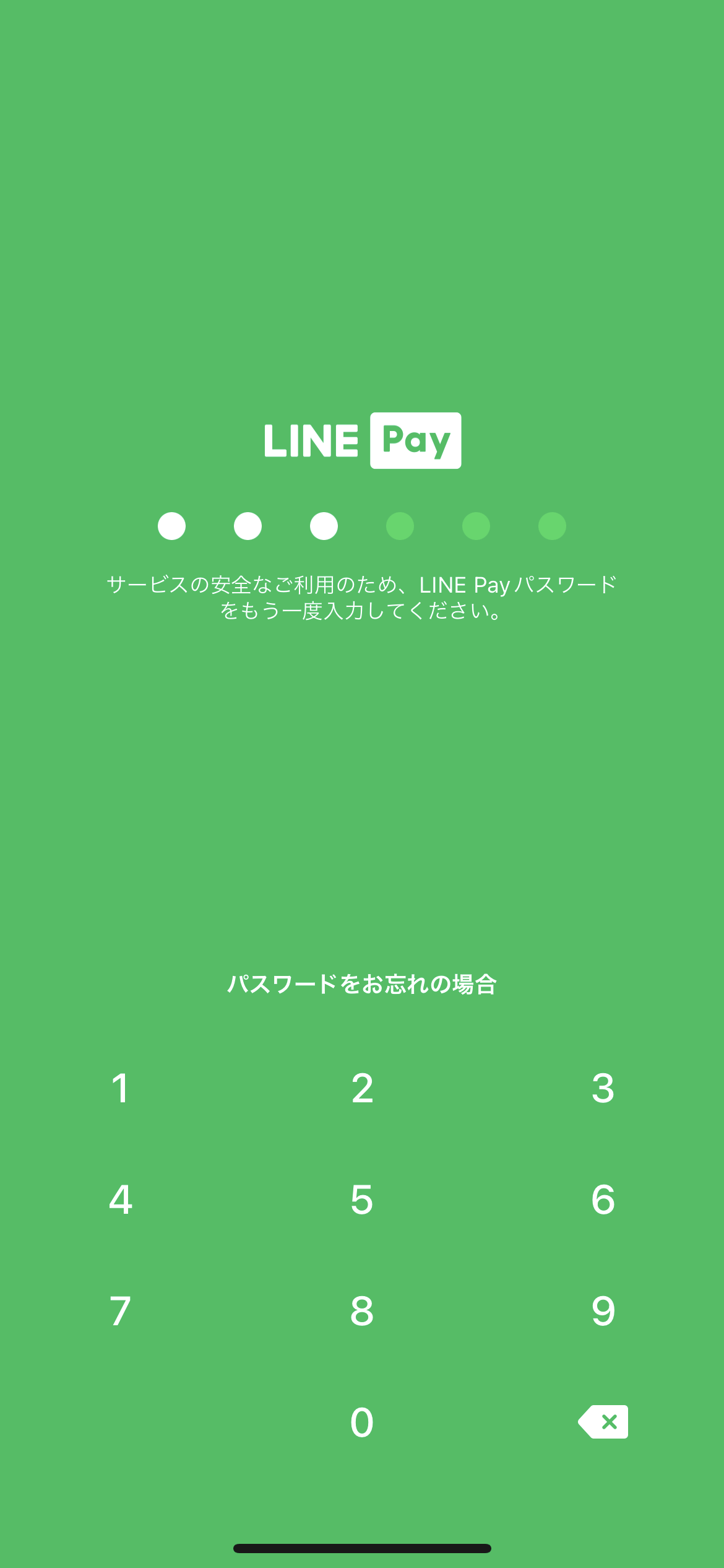 LINE Pay オンボーディング screen