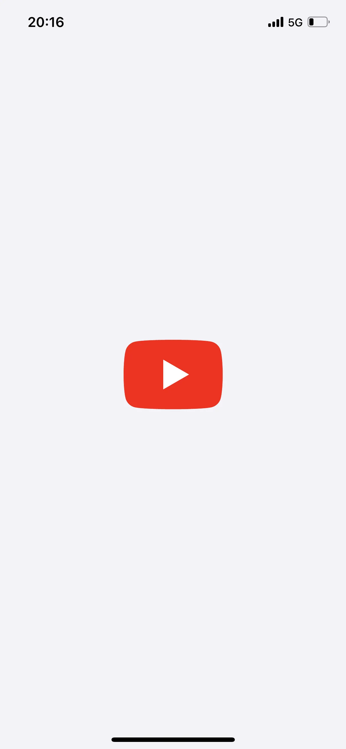 YouTube screen