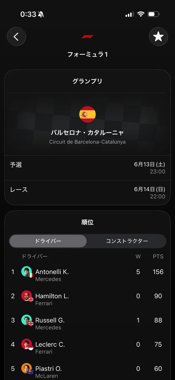 Apple Sports screen