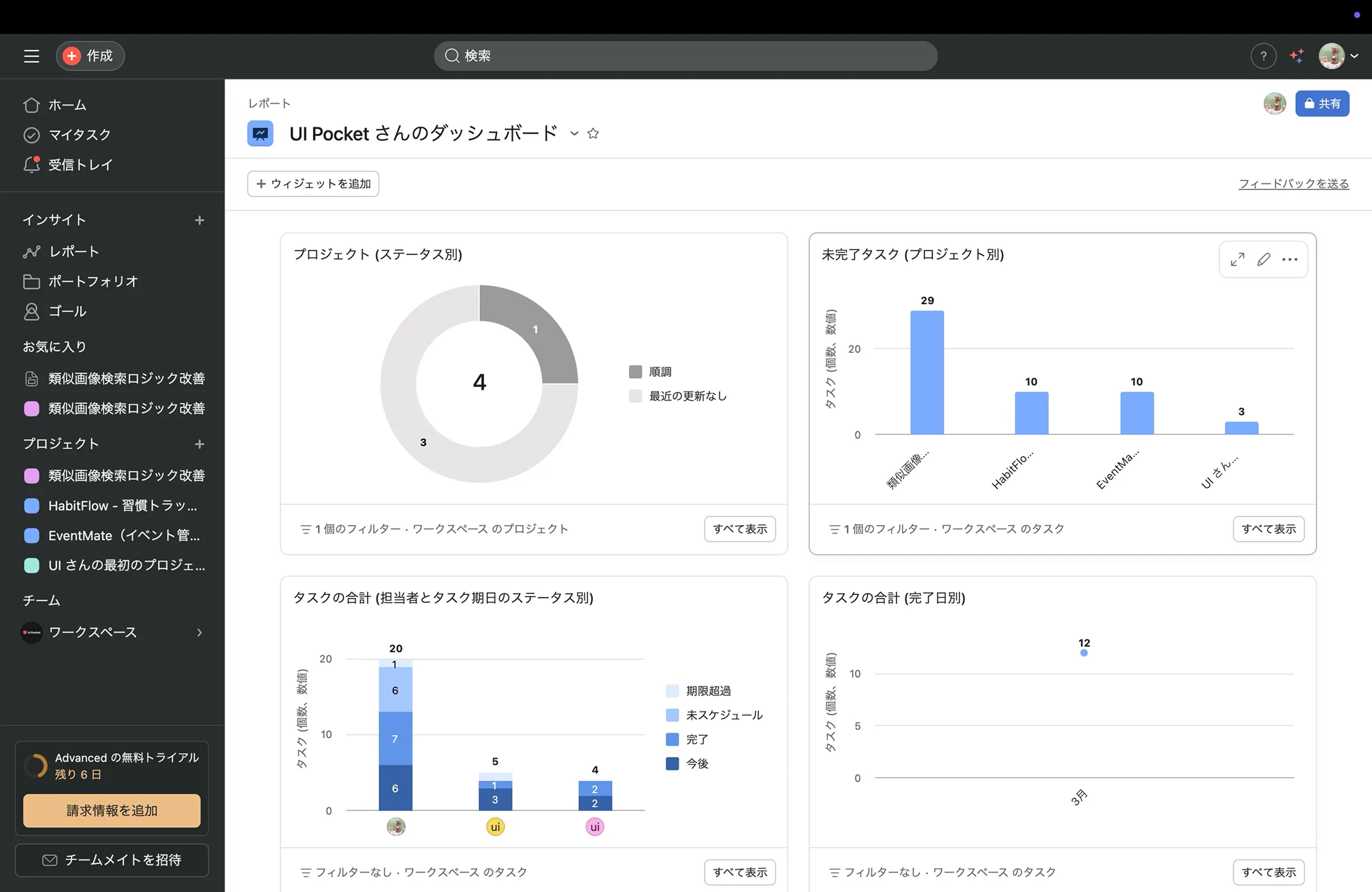 Asana screen