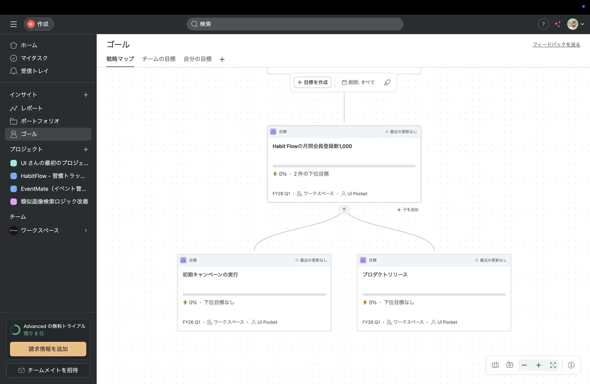 Asana screen