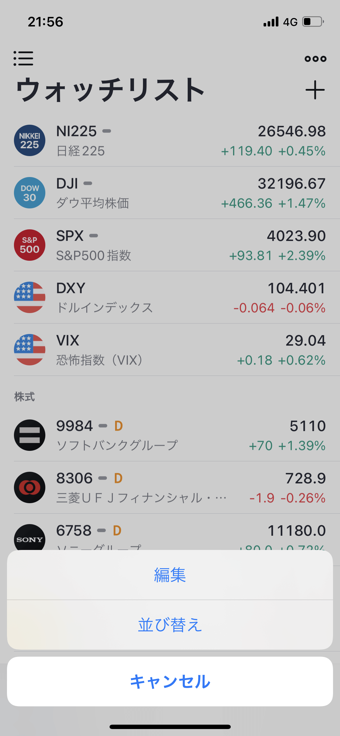 TradingView リスト screen