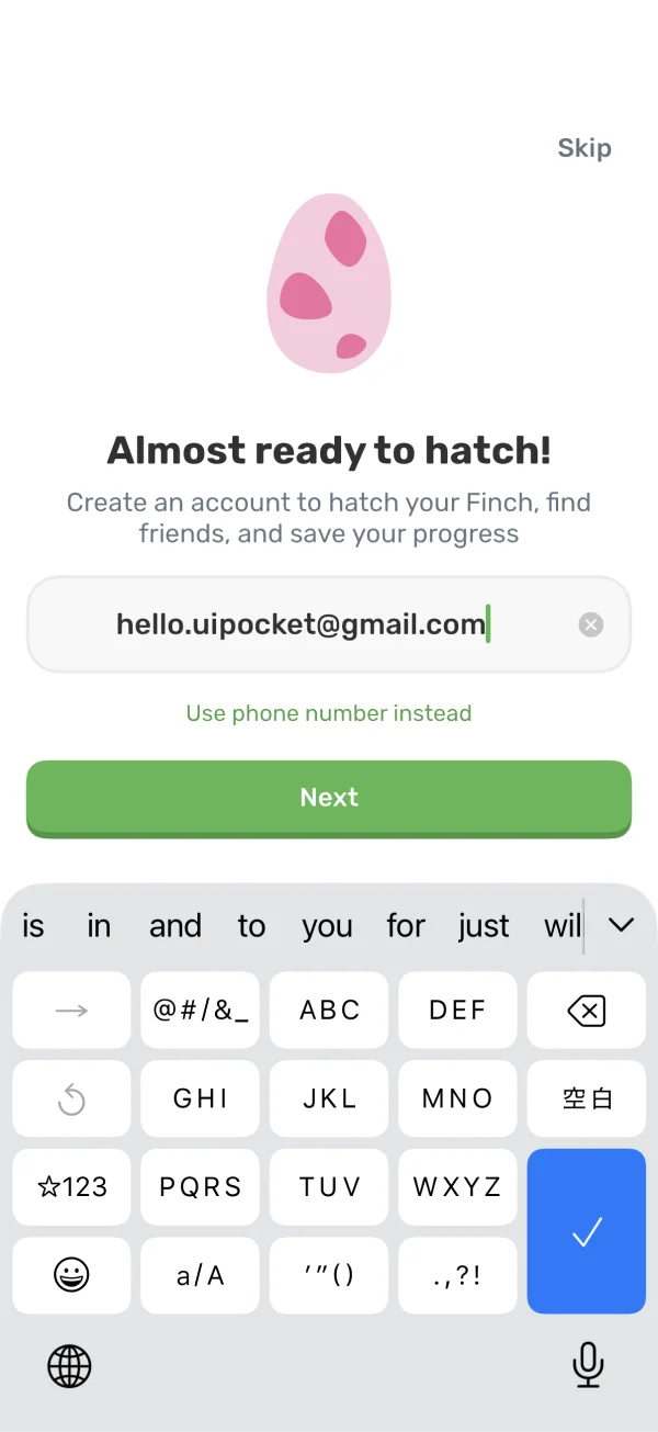 Finch screen