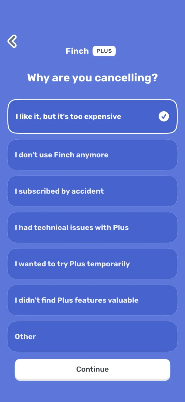 Finch screen