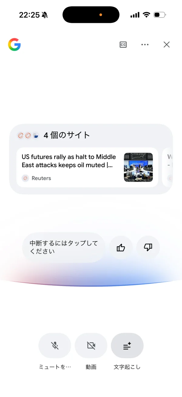 Google アプリ screen