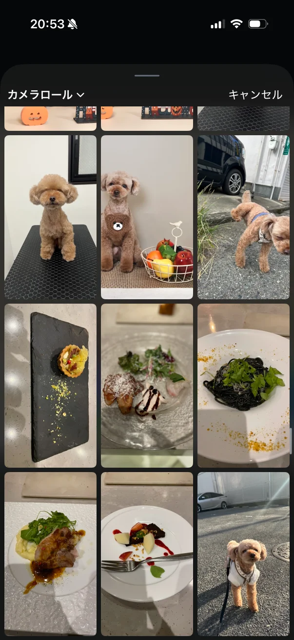 Instagramのグリッド画面