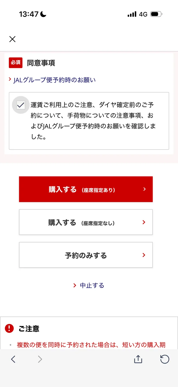 JAL screen
