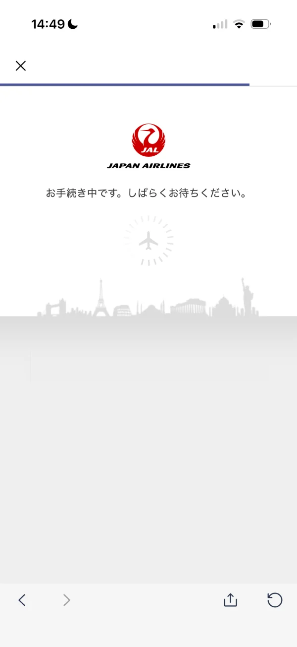 JAL screen