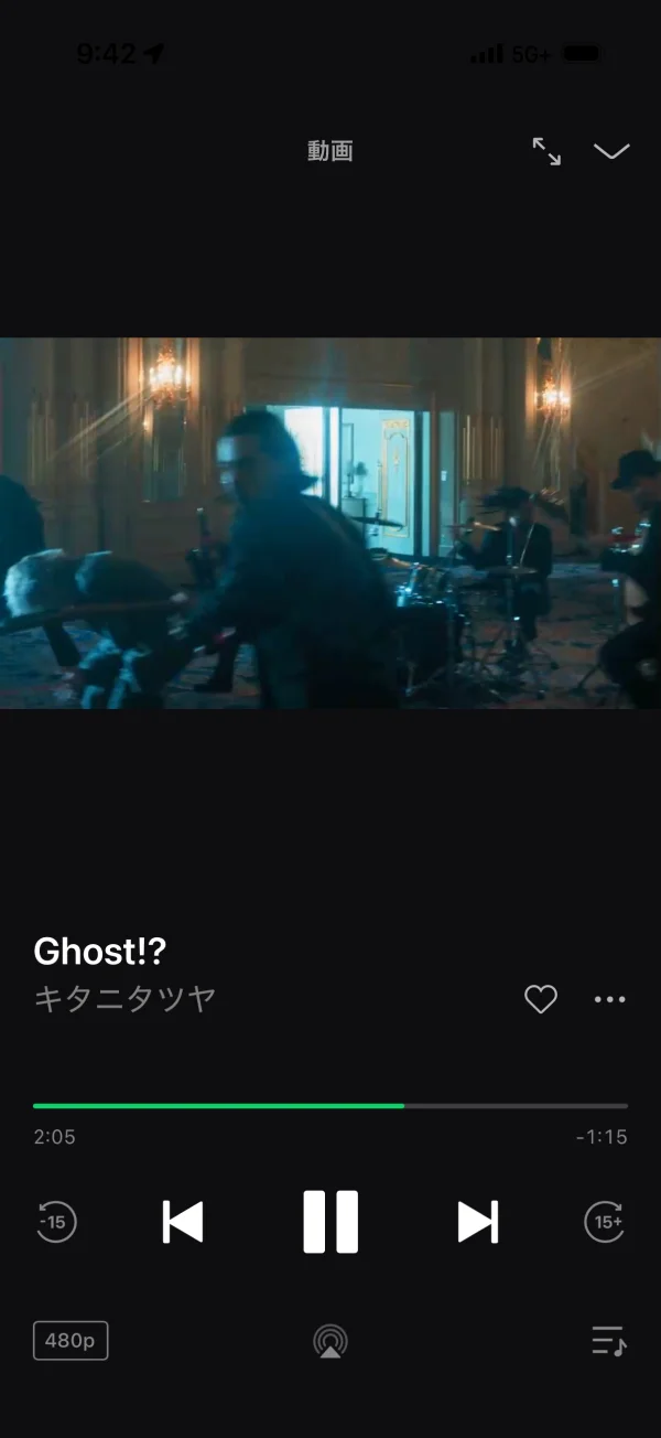 LINE MUSICのビデオプレイヤー画面