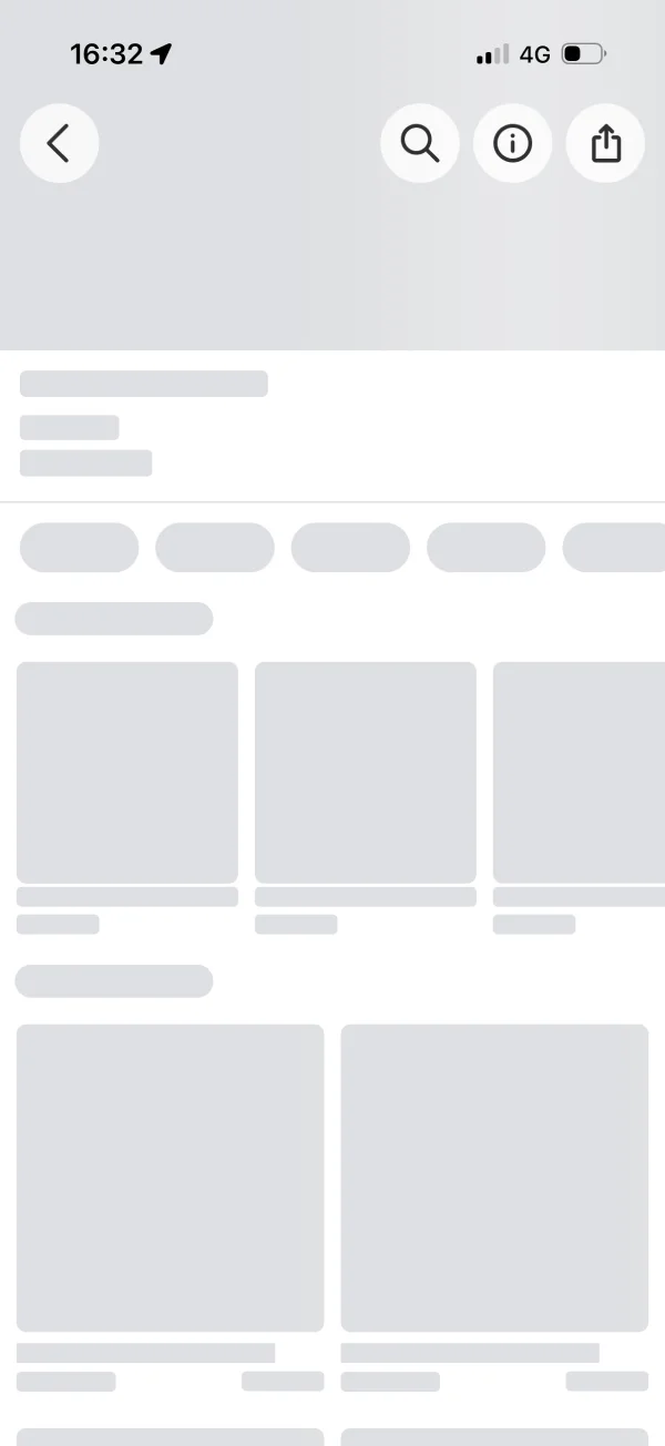 menu（メニュー） screen