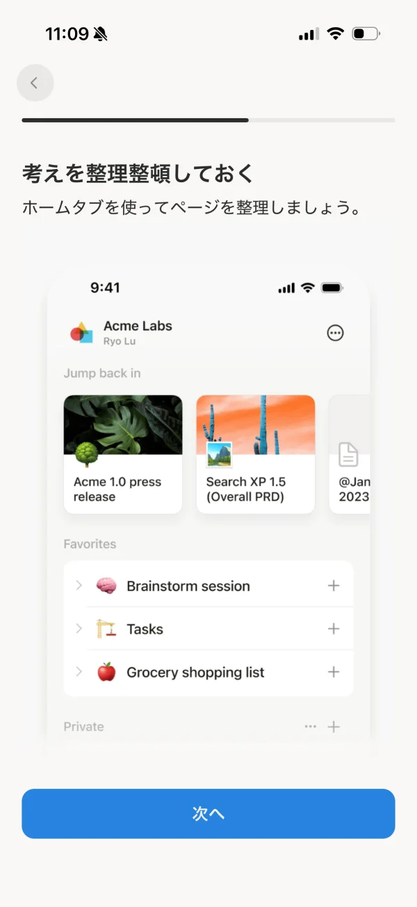 Notion screen