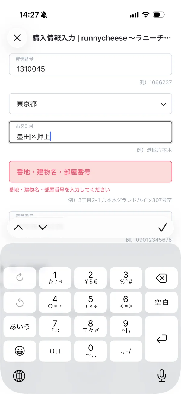PAY ID（ペイアイディー）のエラーステート画面