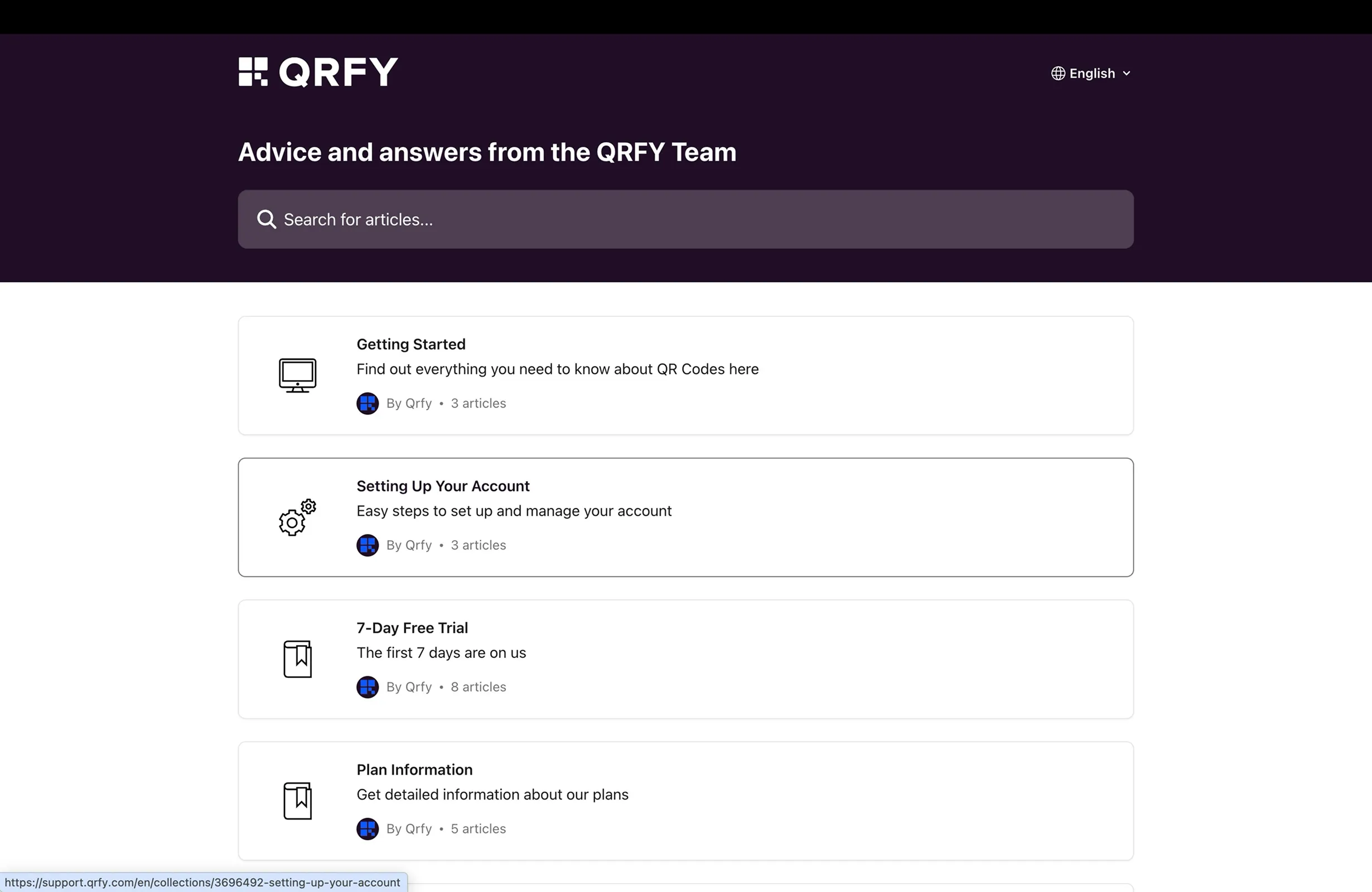 QRFYのヘルプ画面