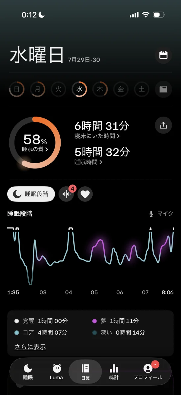 Sleep Cycle screen