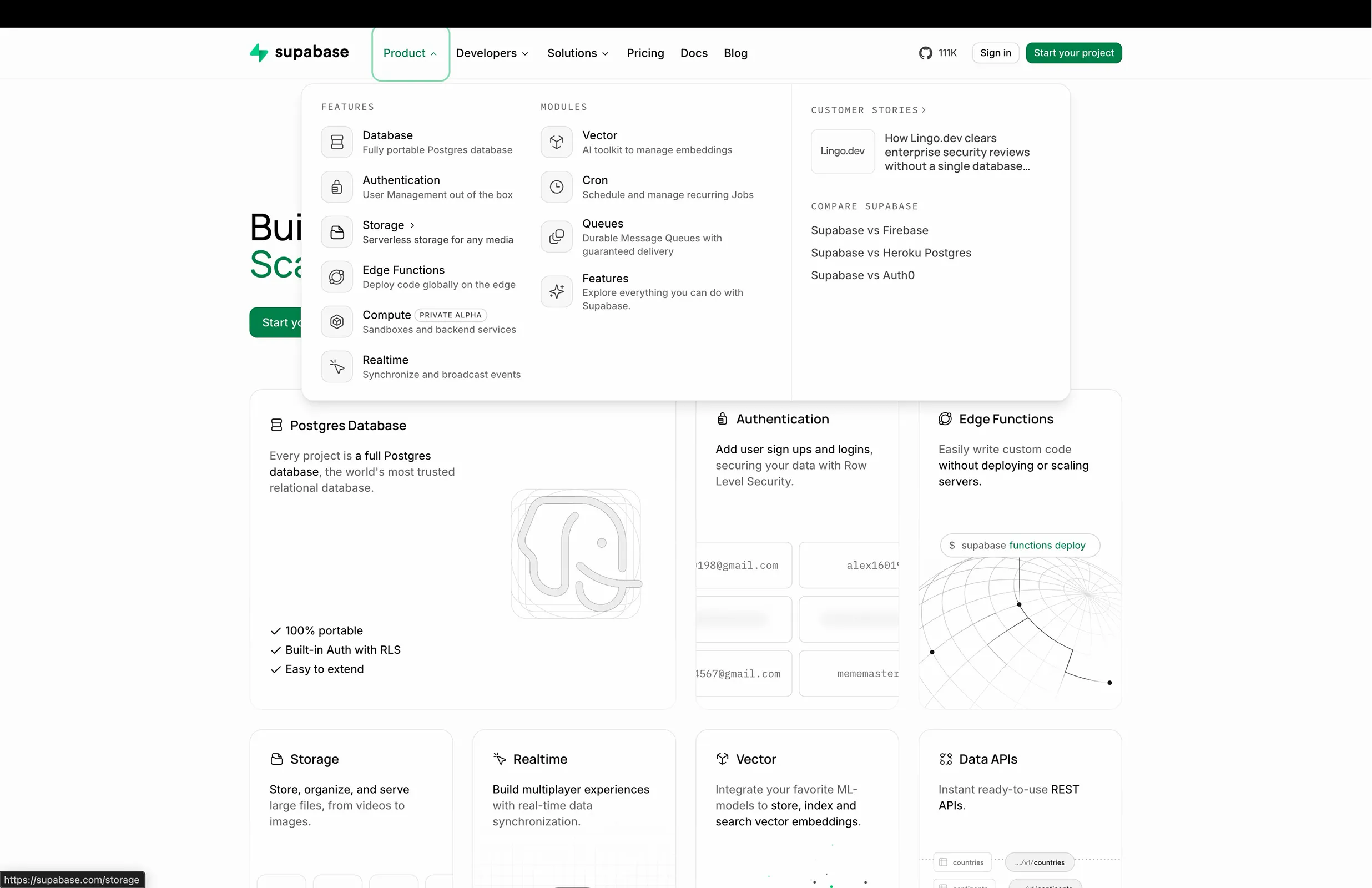 Supabase screen
