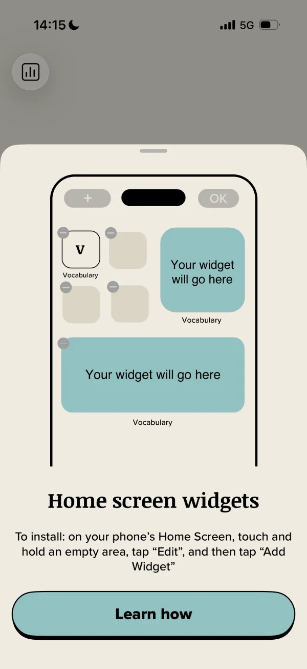 Vocabularyのスケルトン画面