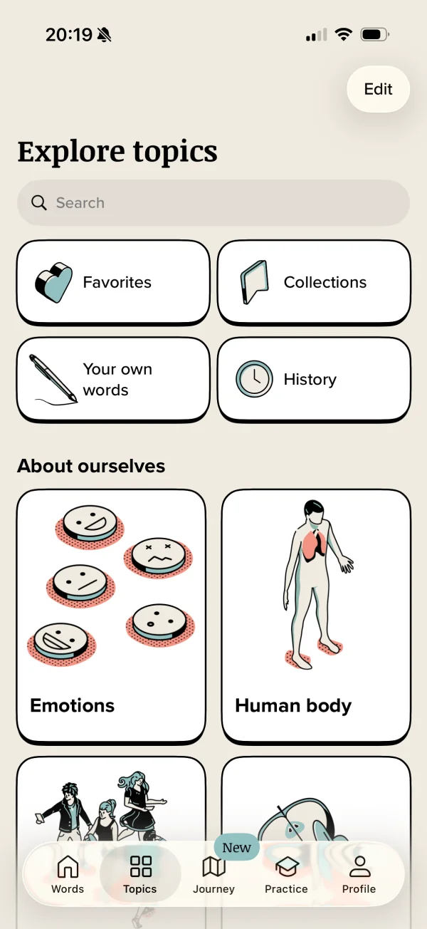 Vocabularyのグリッド画面