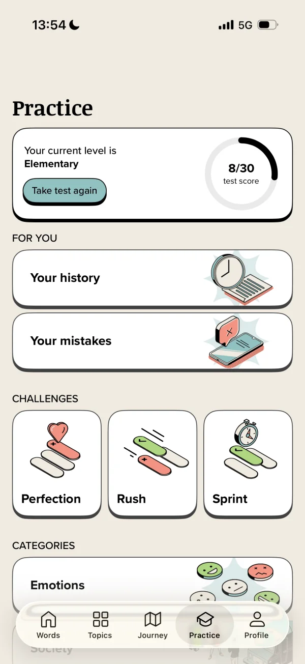 Vocabularyのおすすめ・類似画面