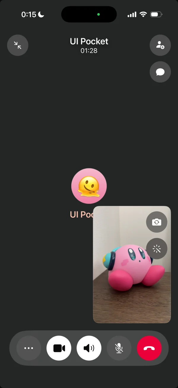 WhatsApp Messengerの通話・ビデオ通話画面